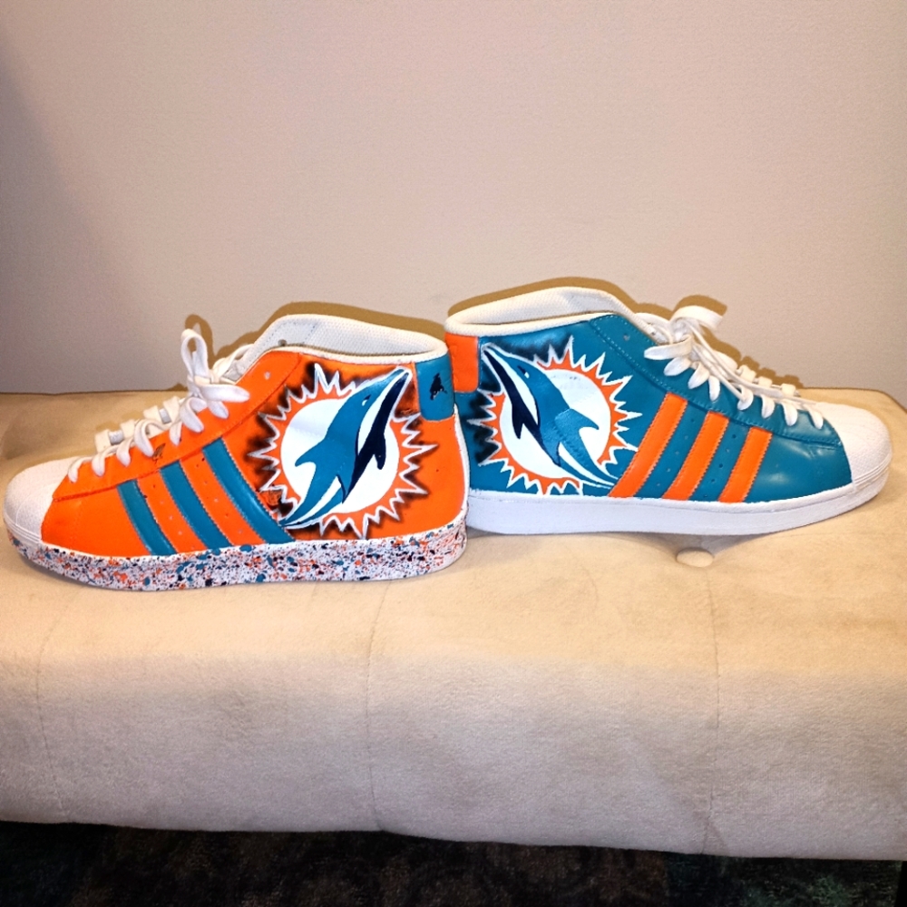 Miami dolphins custom Adidas sneakers
